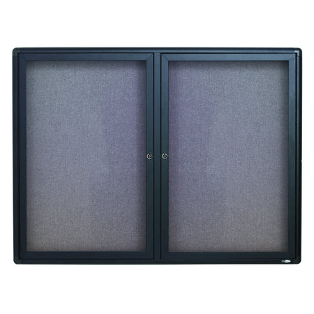 Quartet Fabric Enclosed Bulletin Board, Graphite Frame, 3'H x 4'W