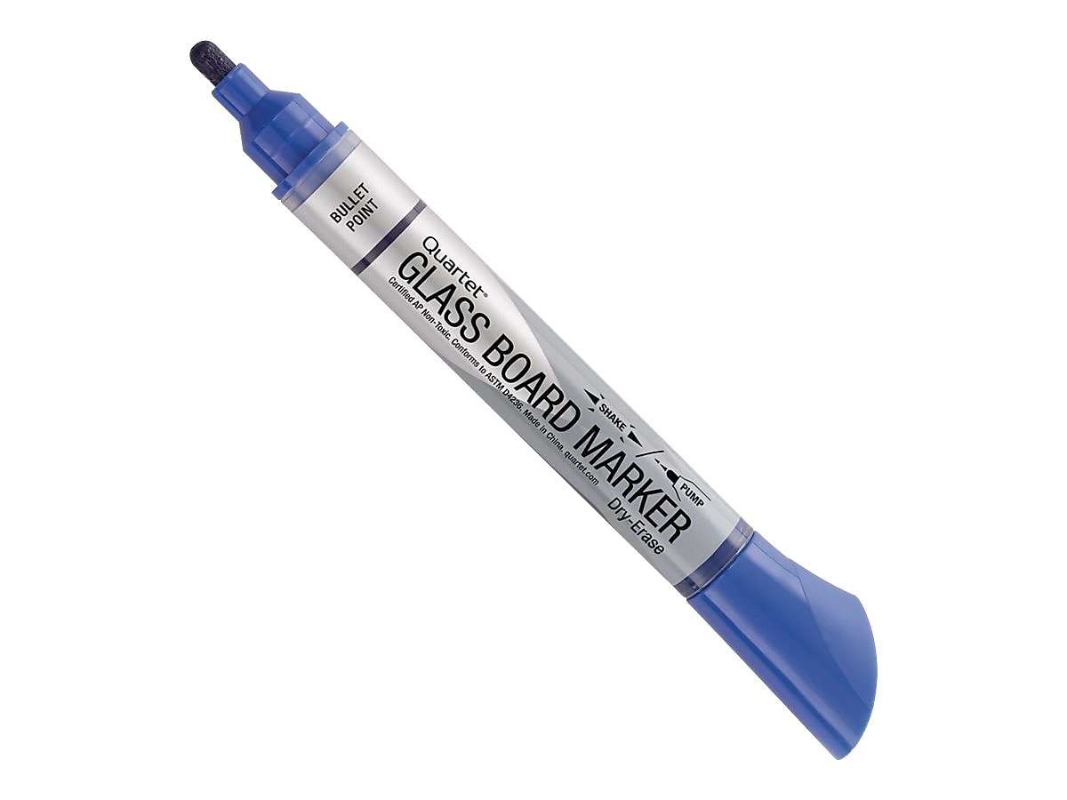 Quartet Glass Board Dry Erase Markers, Bullet Tip, Assorted, 4/Pack