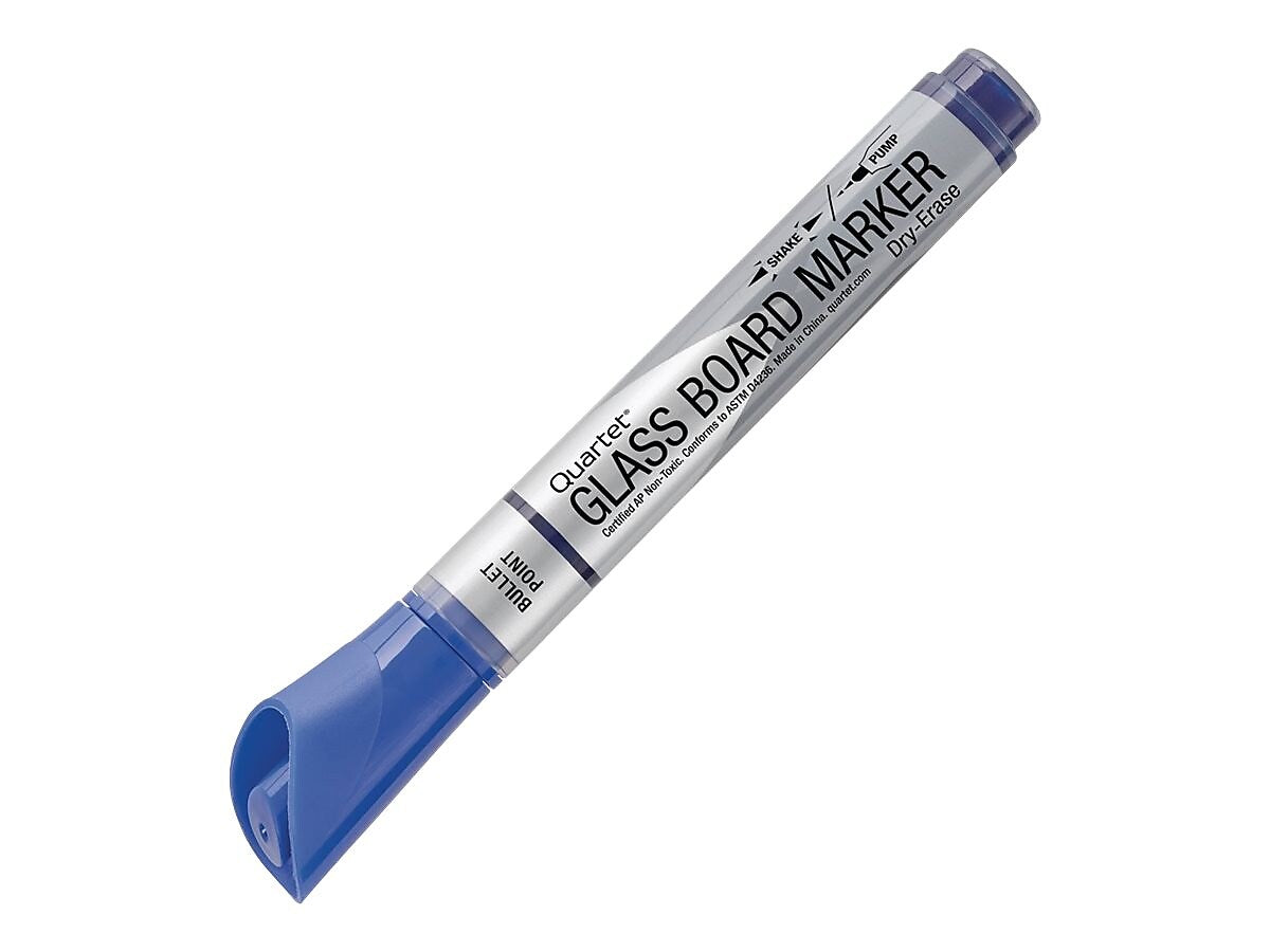 Quartet Glass Board Dry Erase Markers, Bullet Tip, Assorted, 4/Pack