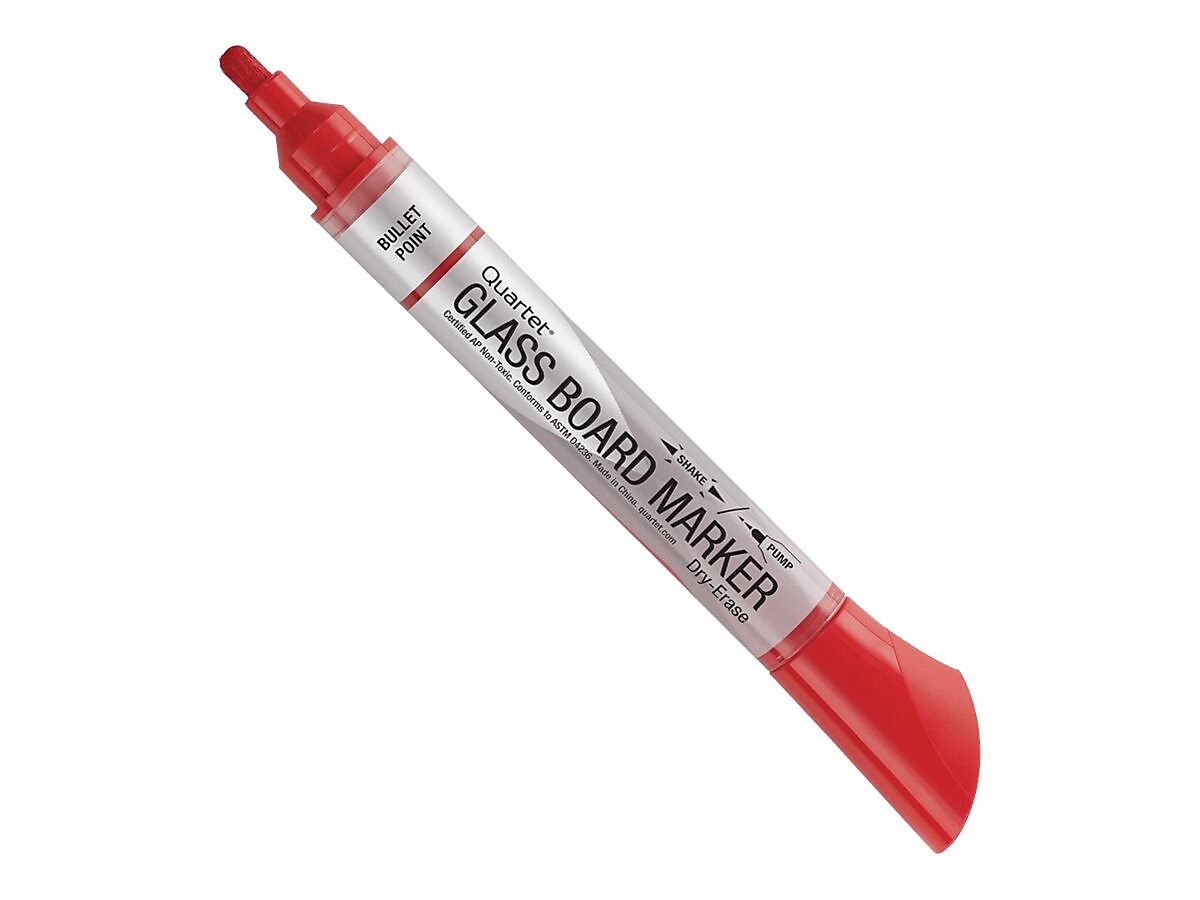 Quartet Glass Board Dry Erase Markers, Bullet Tip, Assorted, 4/Pack