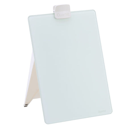 Quartet® Glass Dry-Erase Desktop Easel, White Surface, Frameless, 9"W x 11"H