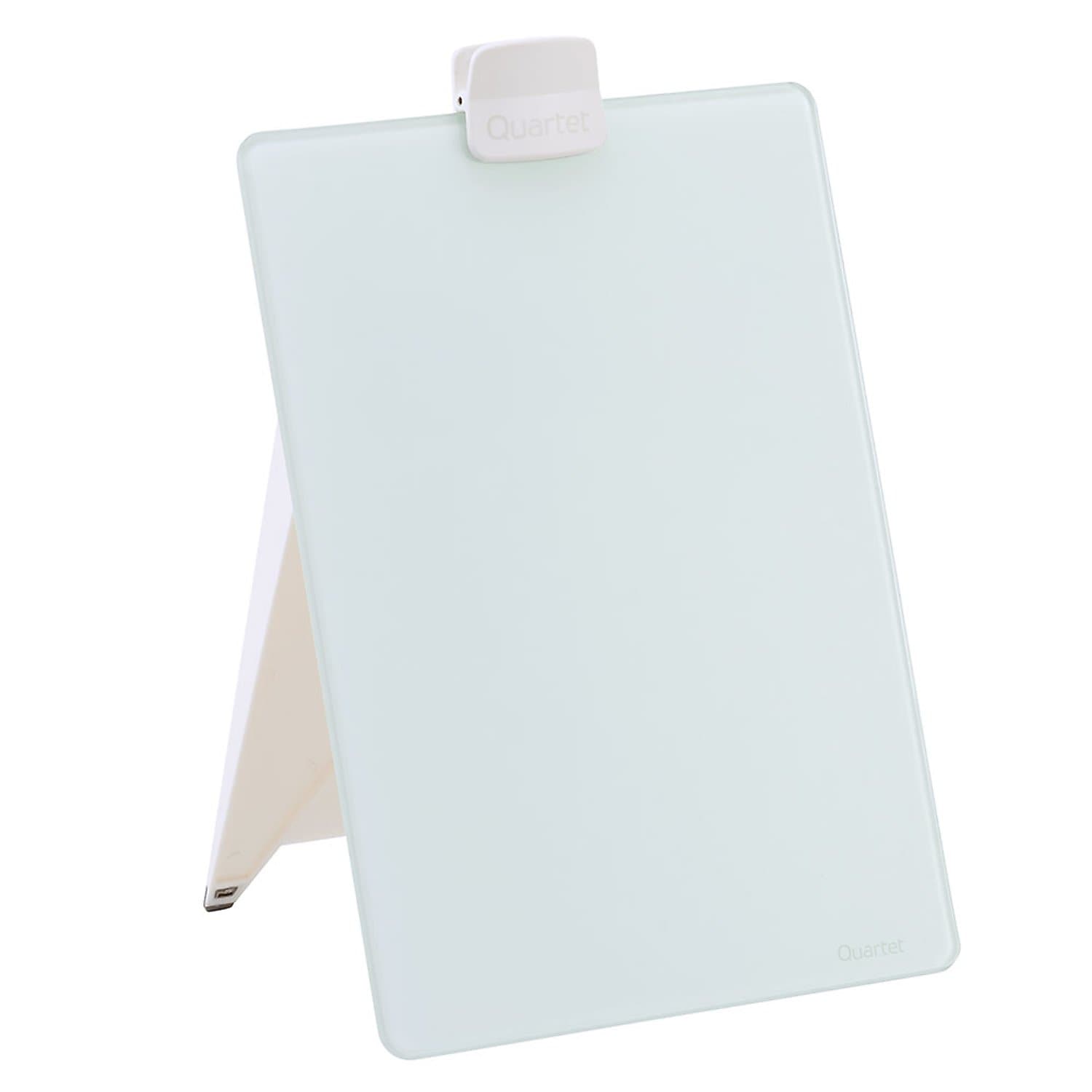Quartet® Glass Dry-Erase Desktop Easel, White Surface, Frameless, 9