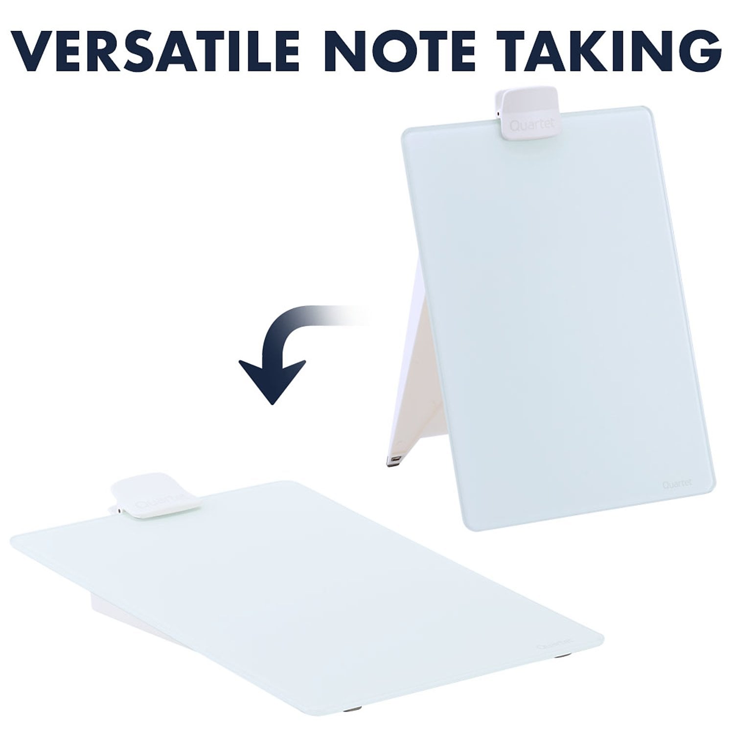 Quartet® Glass Dry-Erase Desktop Easel, White Surface, Frameless, 9