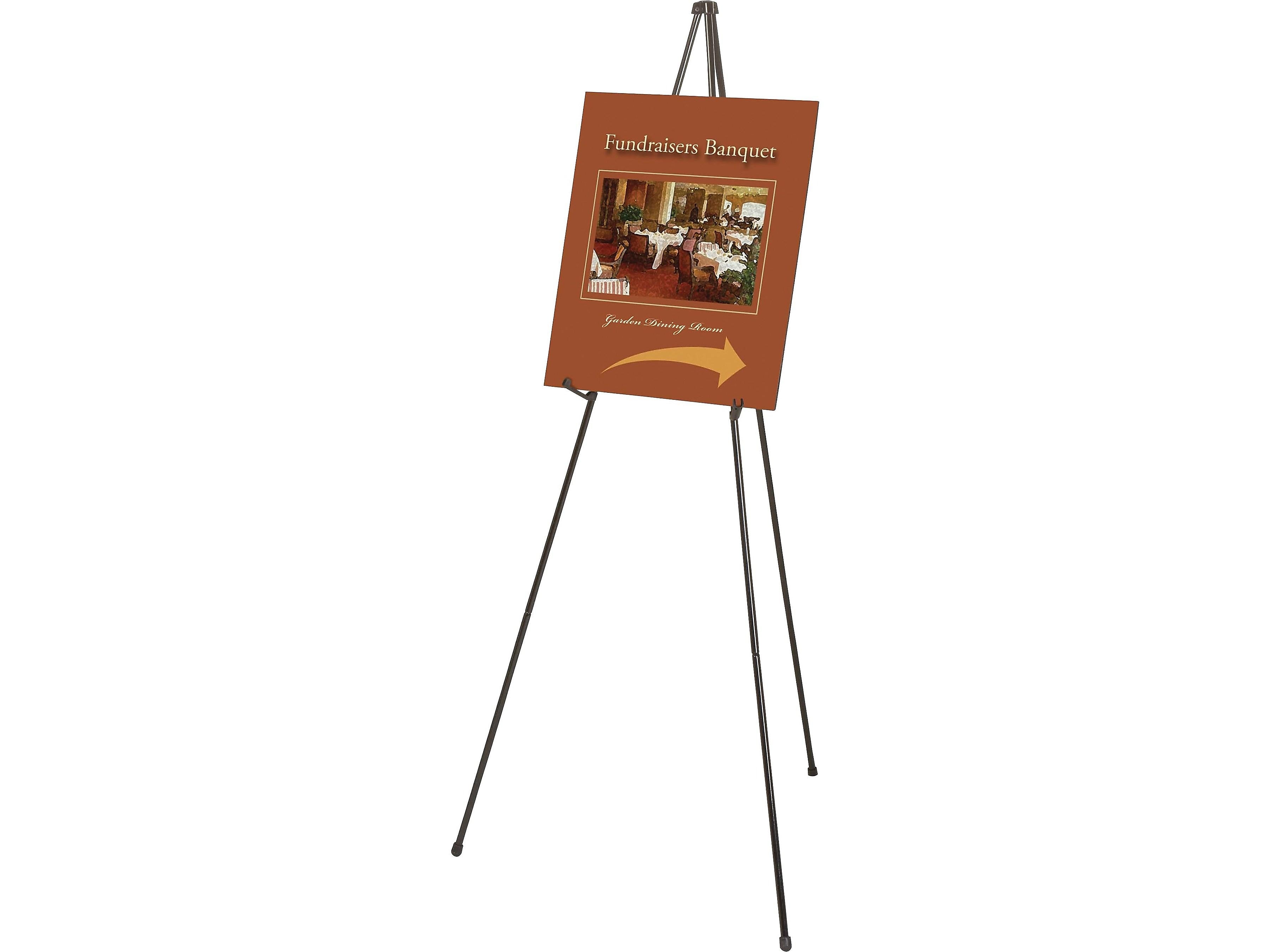 Quartet Heavy-Duty Instant Easel Display Easel, 63", Black Metal