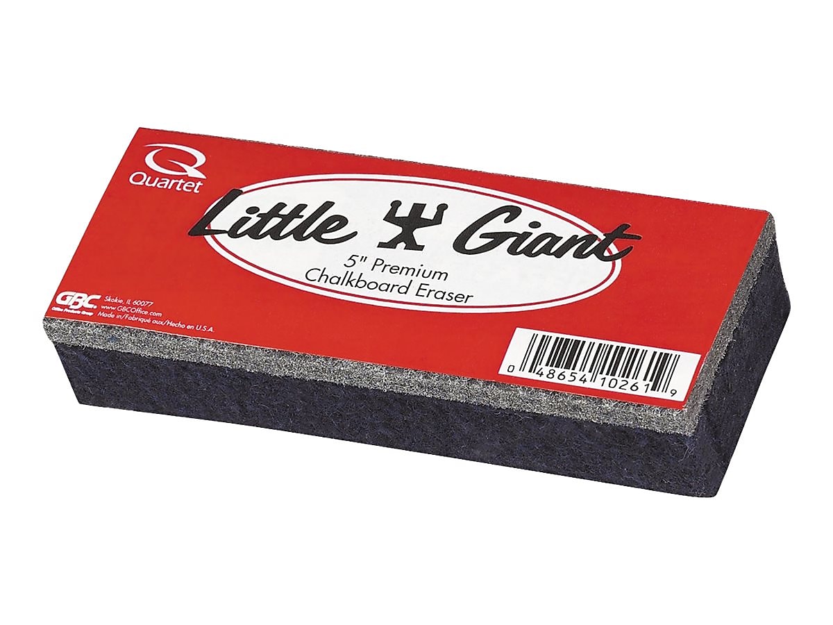 Quartet Little Giant Felt Chalkboard Eraser, 1"H x 2"W x 5"D, Black