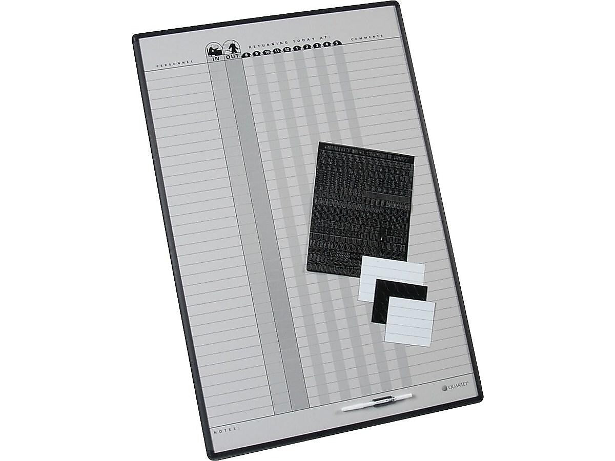 Quartet Magnetic Porcelain In-Out-Board, Aluminum Frame, 3' x 2'