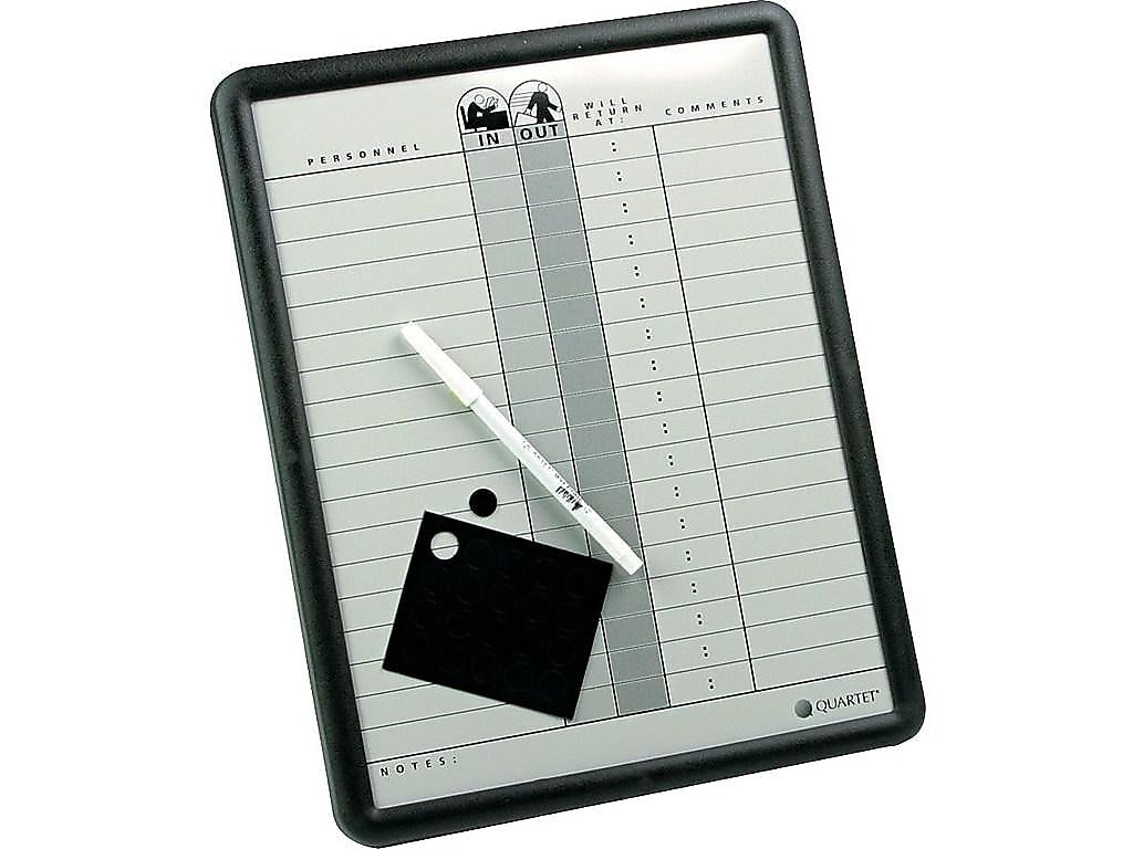 Quartet Magnetic Porcelain In-Out-Board, Black Frame, 11