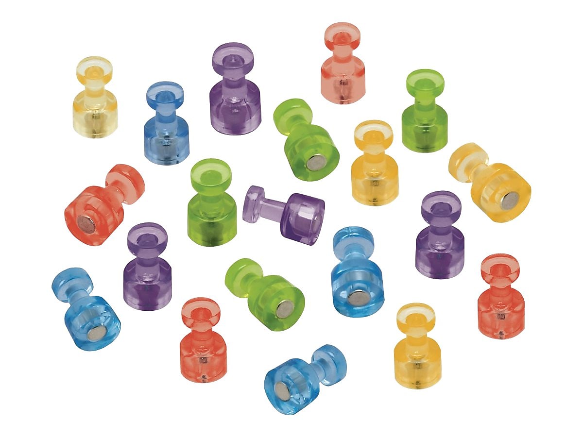 Quartet Magnetic Push Pins, Assorted Colors, 20/Pack