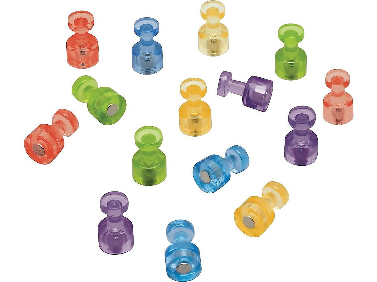 Quartet Magnetic Push Pins, Assorted Colors, 20/Pack