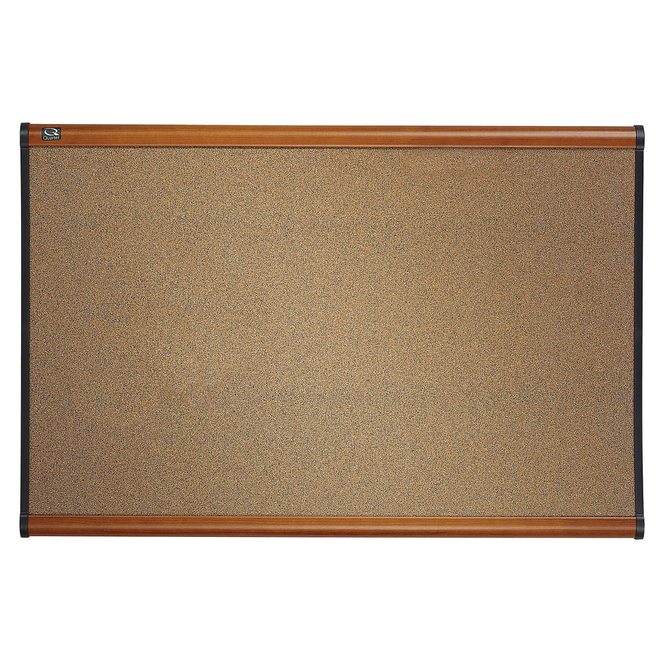 Quartet Prestige Cork Bulletin Board, Cherry Frame, 2'H x 3'W