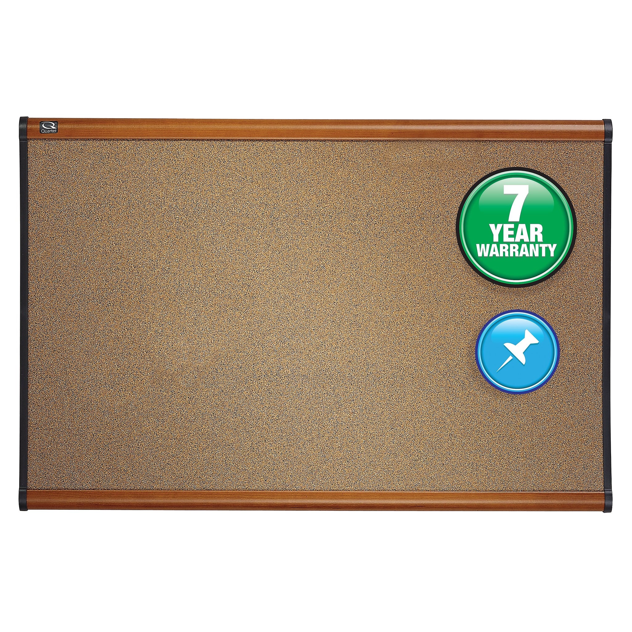 Quartet Prestige Cork Bulletin Board, Cherry Frame, 2'H x 3'W