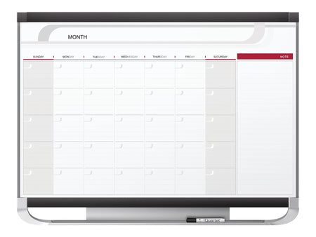 Quartet Prestige Magnetic Total Erase Calendar Whiteboard, 4' x 3', Graphite Frame