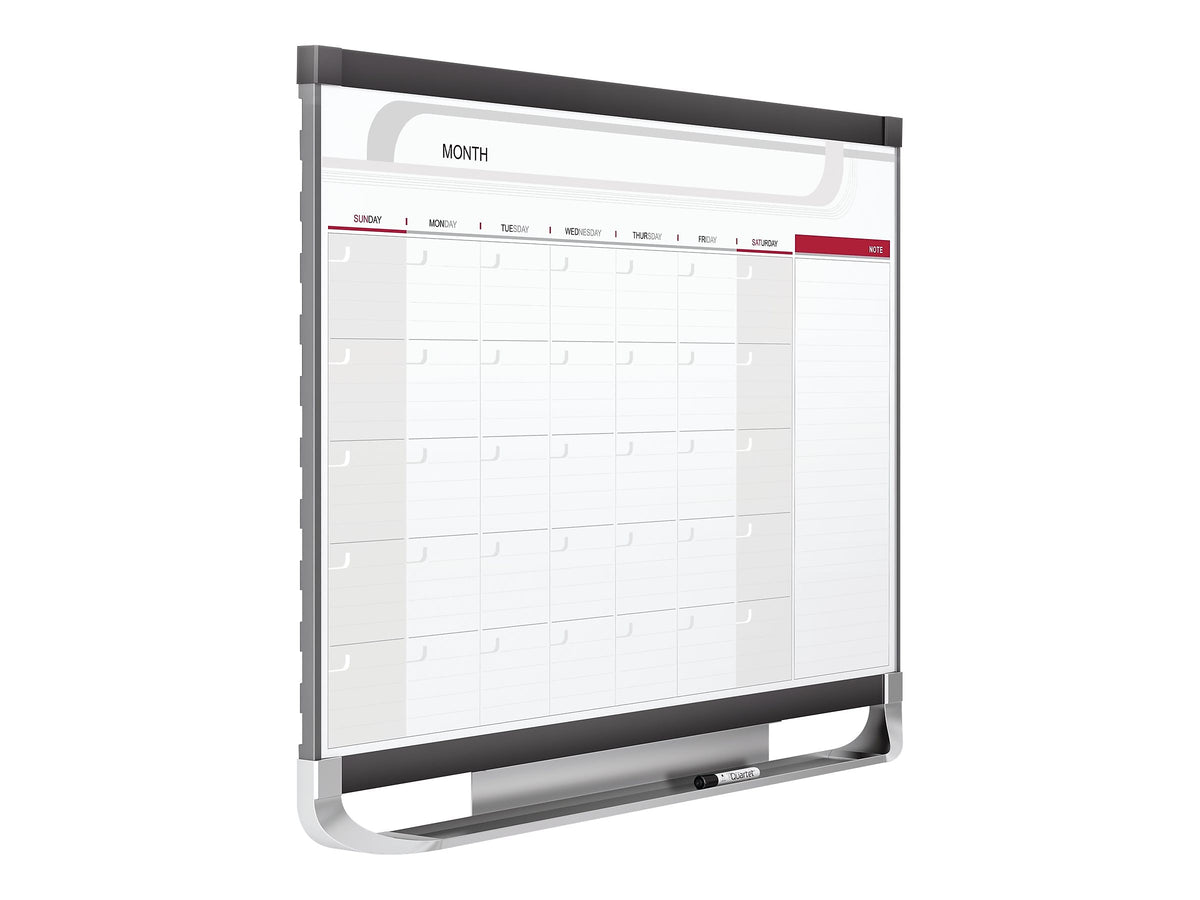 Quartet Prestige Magnetic Total Erase Calendar Whiteboard, 4' x 3', Graphite Frame