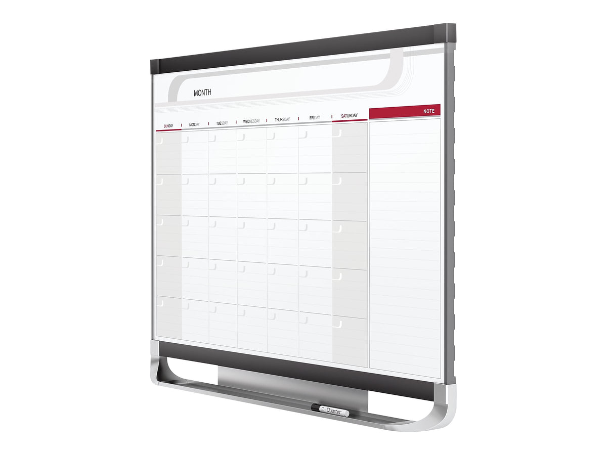 Quartet Prestige Magnetic Total Erase Calendar Whiteboard, 4' x 3', Graphite Frame