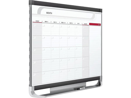 Quartet Prestige Magnetic Total Erase Calendar Whiteboard, Graphite Frame, 3' x 2'