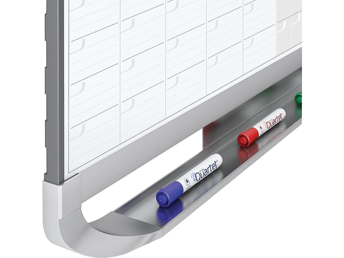 Quartet Prestige Magnetic Total Erase Calendar Whiteboard, Graphite Frame, 3' x 2'