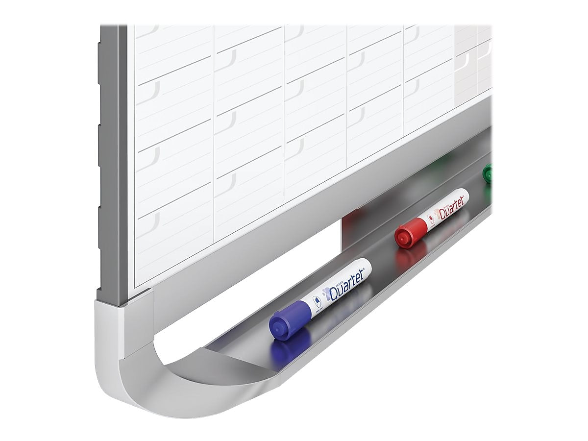 Quartet Prestige Magnetic Total Erase Calendar Whiteboard, Graphite Frame, 4' x 3'