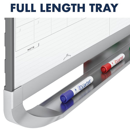 Quartet Prestige Total Erase Calendar Whiteboard, Graphite Frame, 3' x 2'