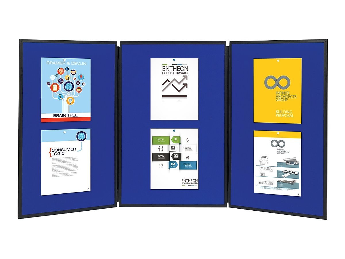 Quartet Show-It! Display, 6' x 3', Blue/Gray