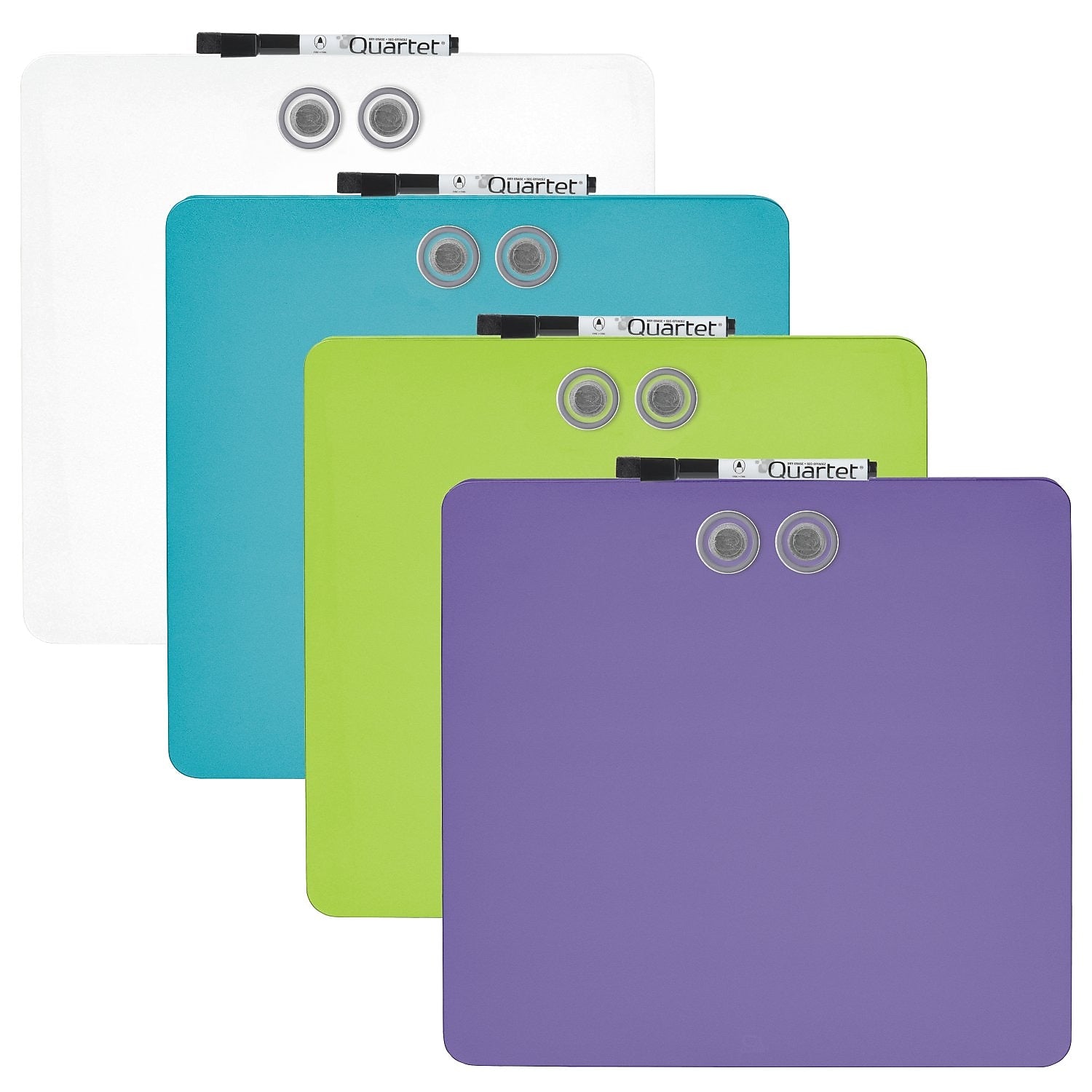Quartet Tin Dry-Erase Board, 1' x 1', Assorted Colors