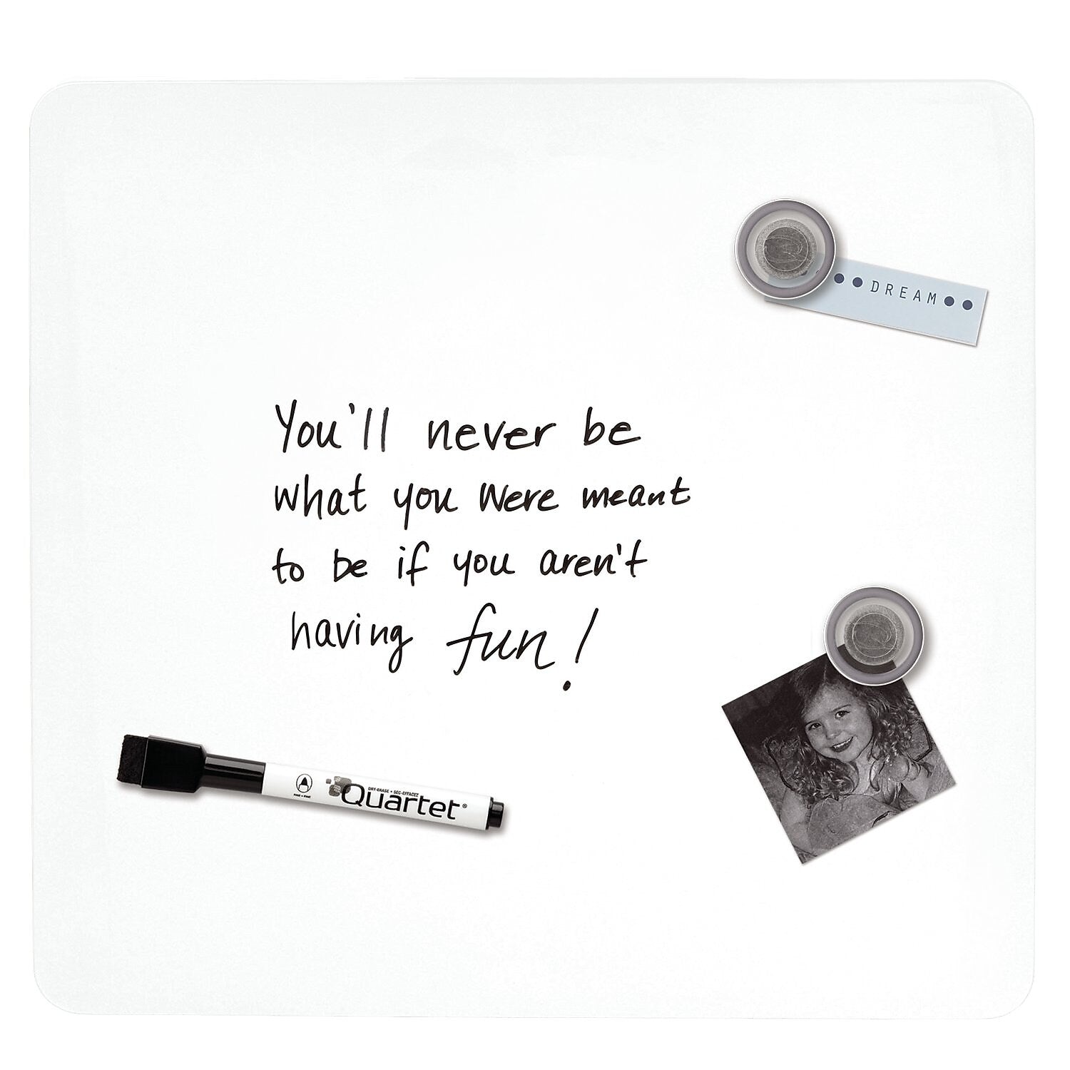 Quartet Tin Dry-Erase Board, 1' x 1', Assorted Colors