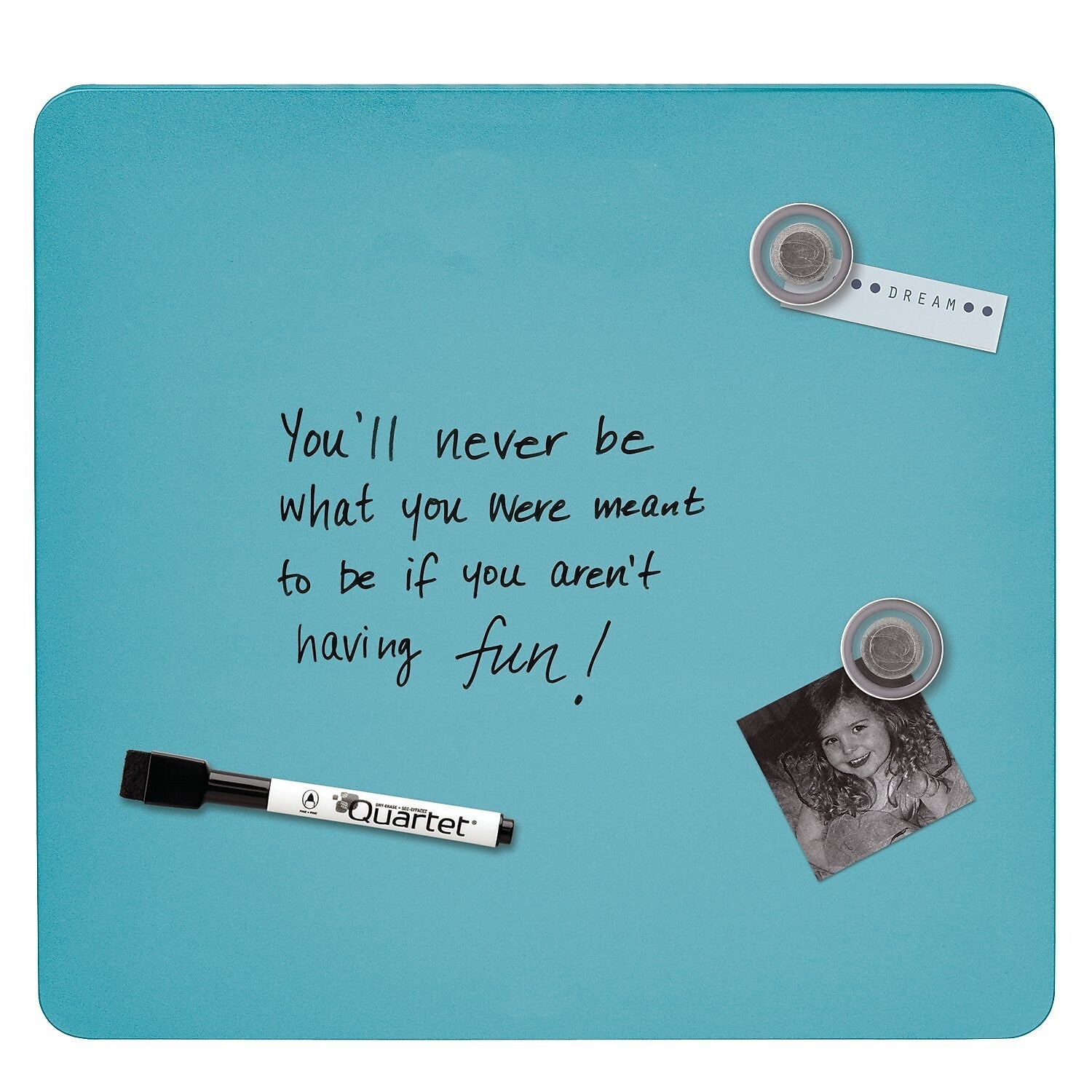 Quartet Tin Dry-Erase Board, 1' x 1', Assorted Colors
