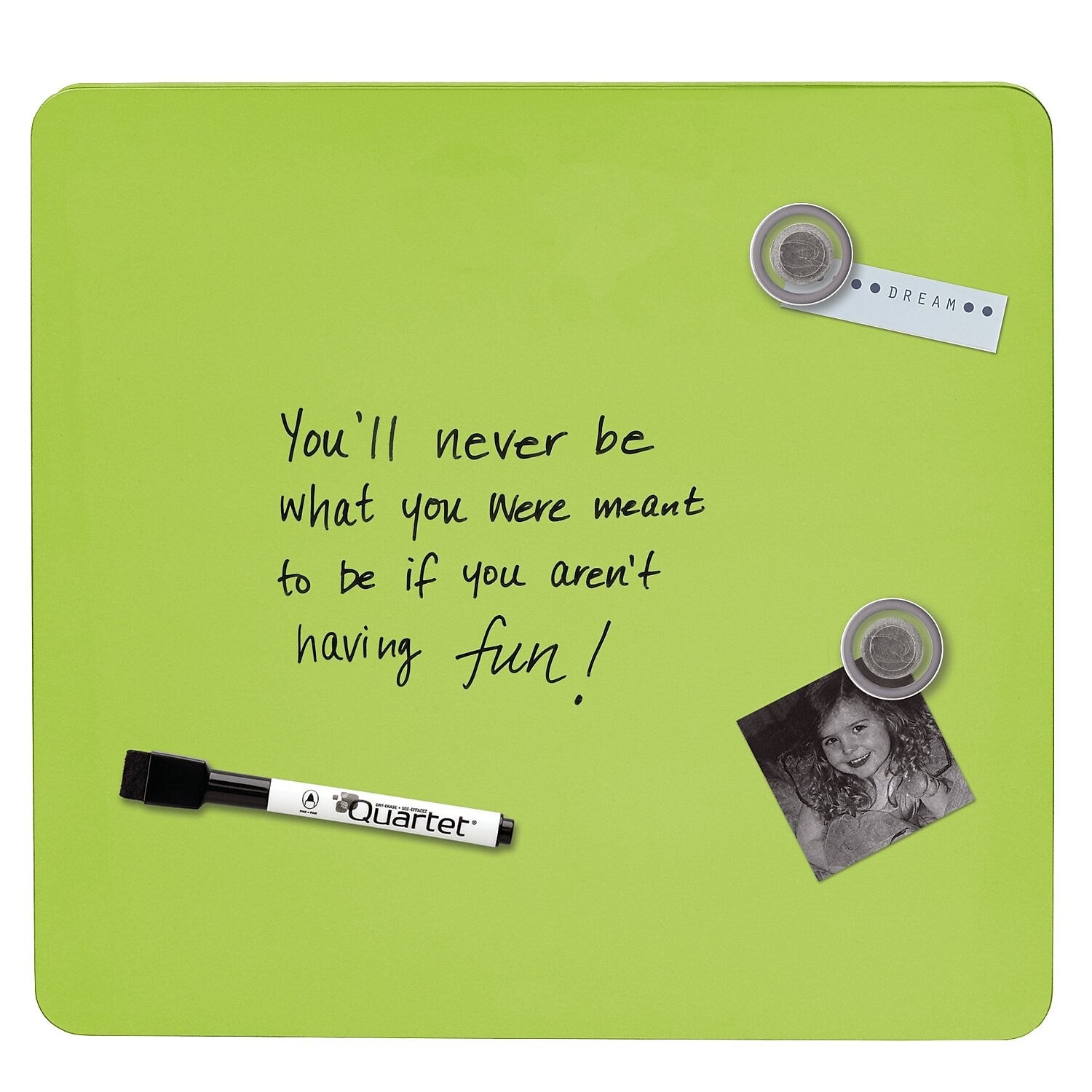 Quartet Tin Dry-Erase Board, 1' x 1', Assorted Colors