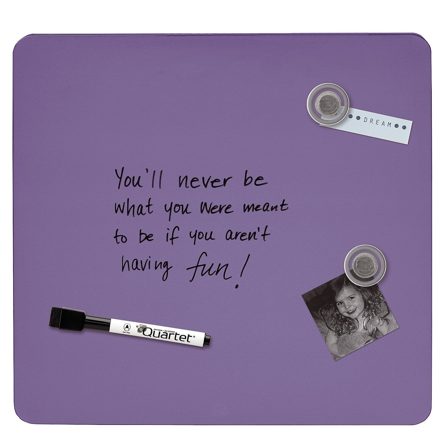 Quartet Tin Dry-Erase Board, 1' x 1', Assorted Colors