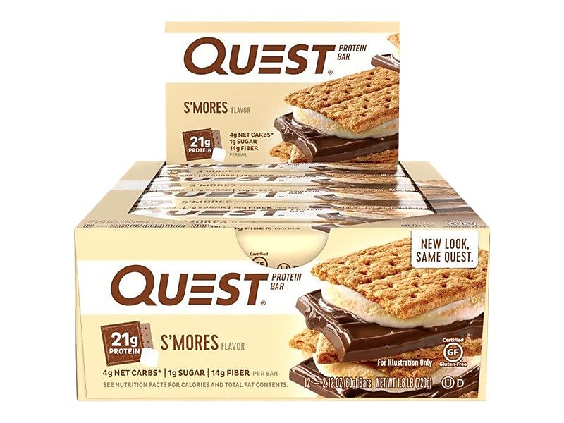 Quest Gluten Free S'mores Protein Bar, 12 Bars/Box