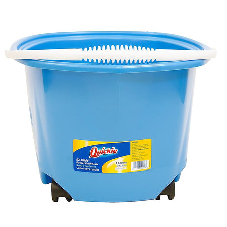 Quickie EZ-Glide Bucket on Wheels, 20 Quart, Blue