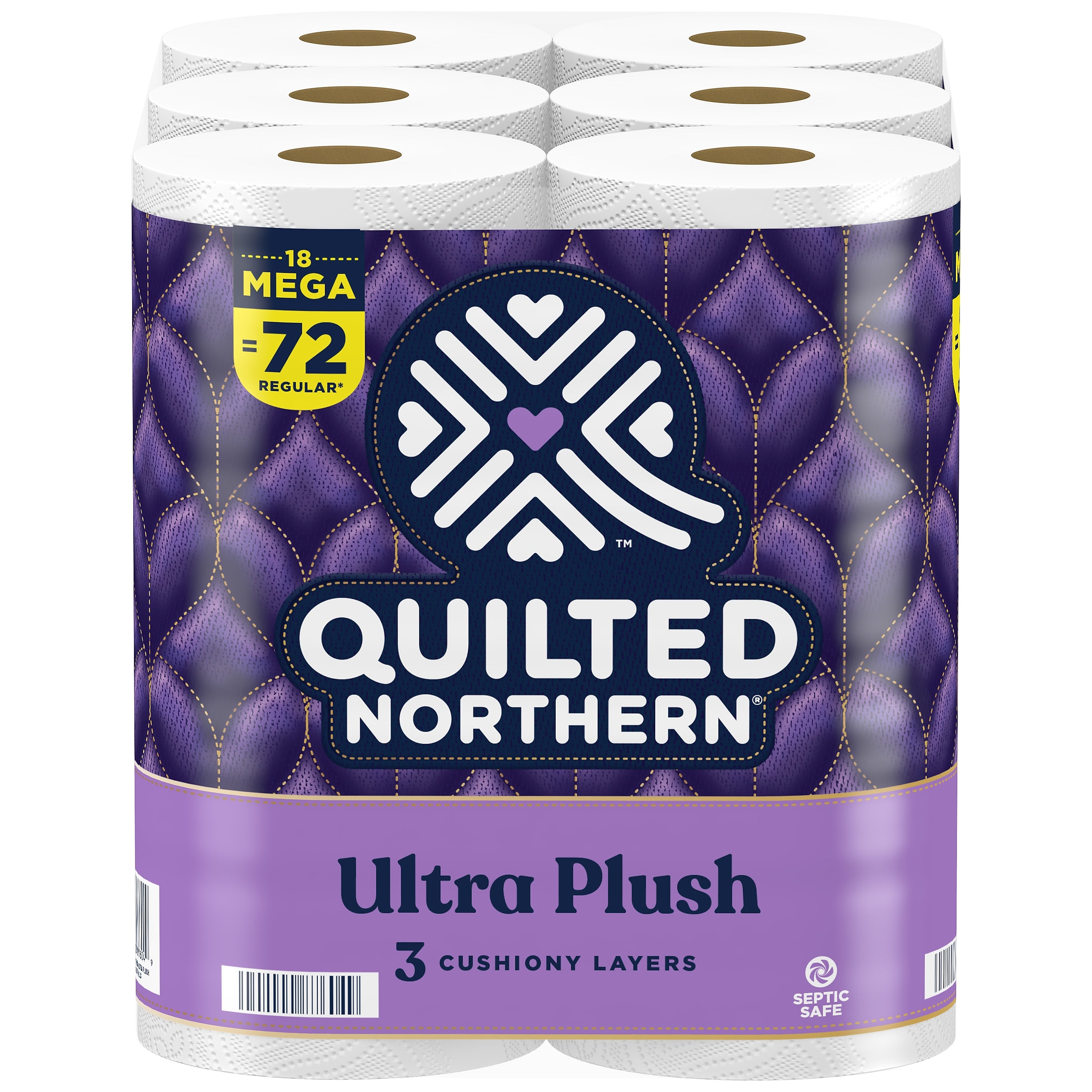 Quilted Northern Ultra Plush 3-Ply Standard Toilet Paper, White, 255 Sheets/Roll, 18 Rolls/Case