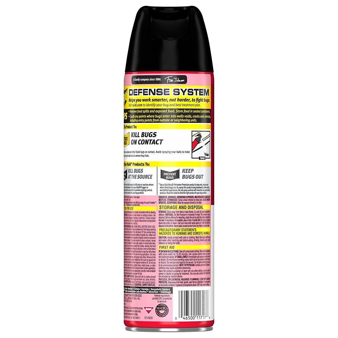 Raid Ant & Roach Killer 26 Aerosol for Ants & Roaches, Fragrance Free, 17.5 oz