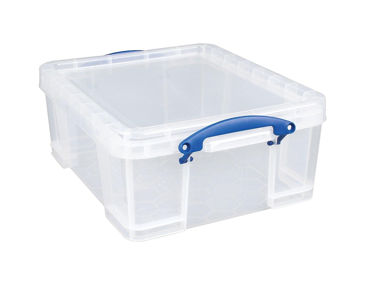 Really Useful Box 17 Liter Snap Lid Storage Bin, Clear, 4/Pack