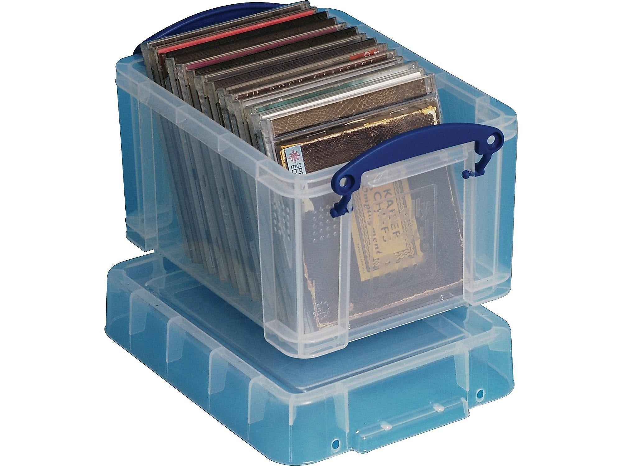 Really Useful Box® 3 Liter Snap Lid Storage Bin, Clear