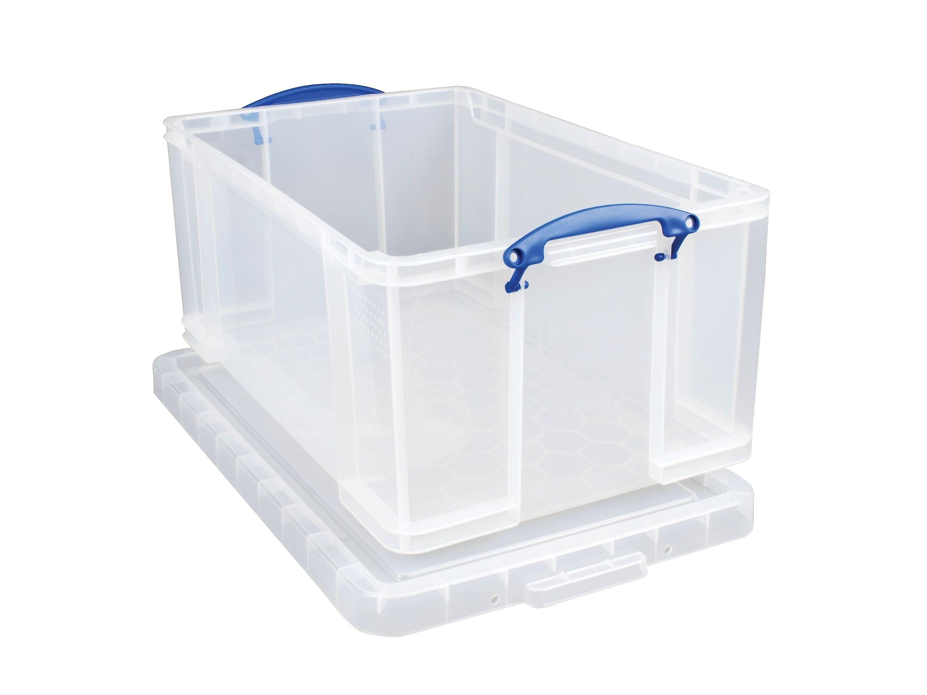 Really Useful Box® 64 Liter Snap Lid Storage Bin, Clear