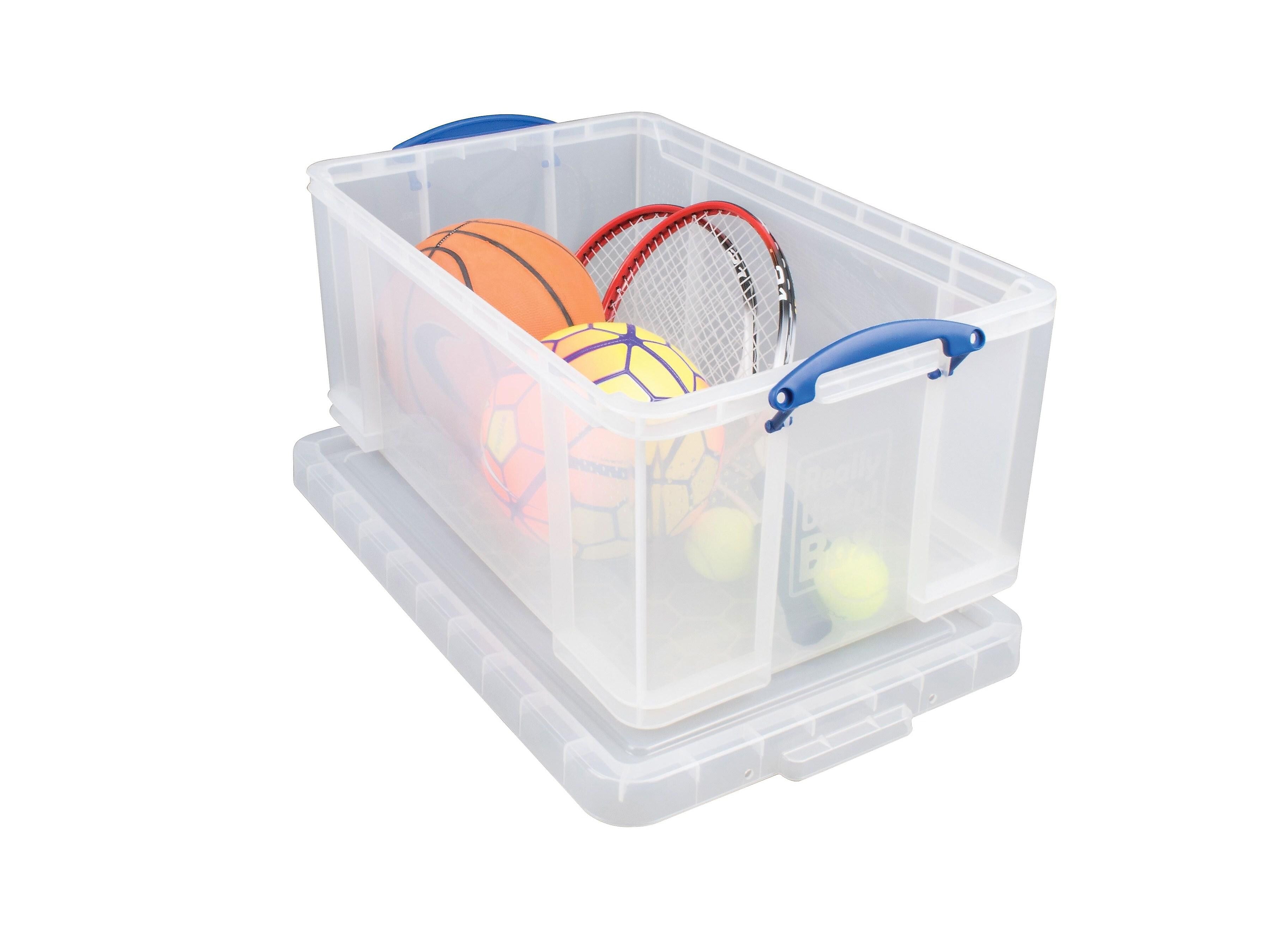 Really Useful Box® 64 Liter Snap Lid Storage Bin, Clear