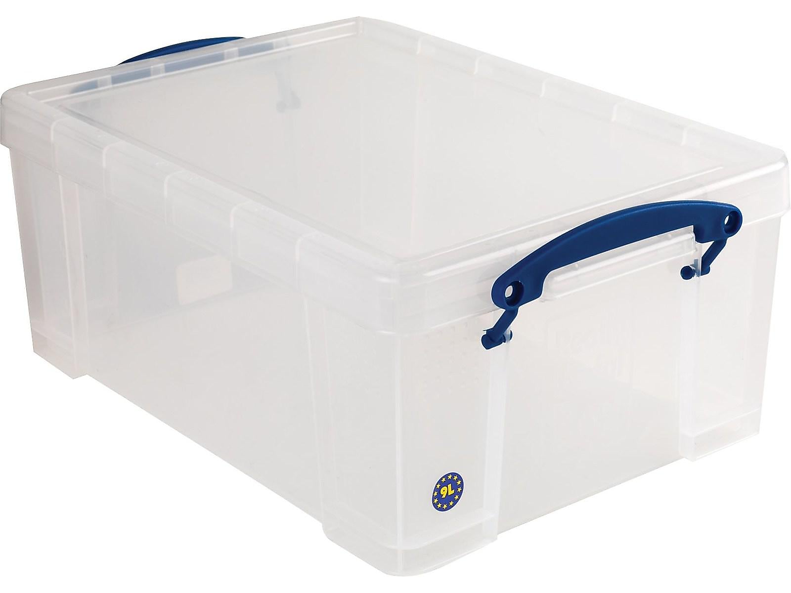 Really Useful Box® 9 Liter Snap Lid Storage Bin, Clear