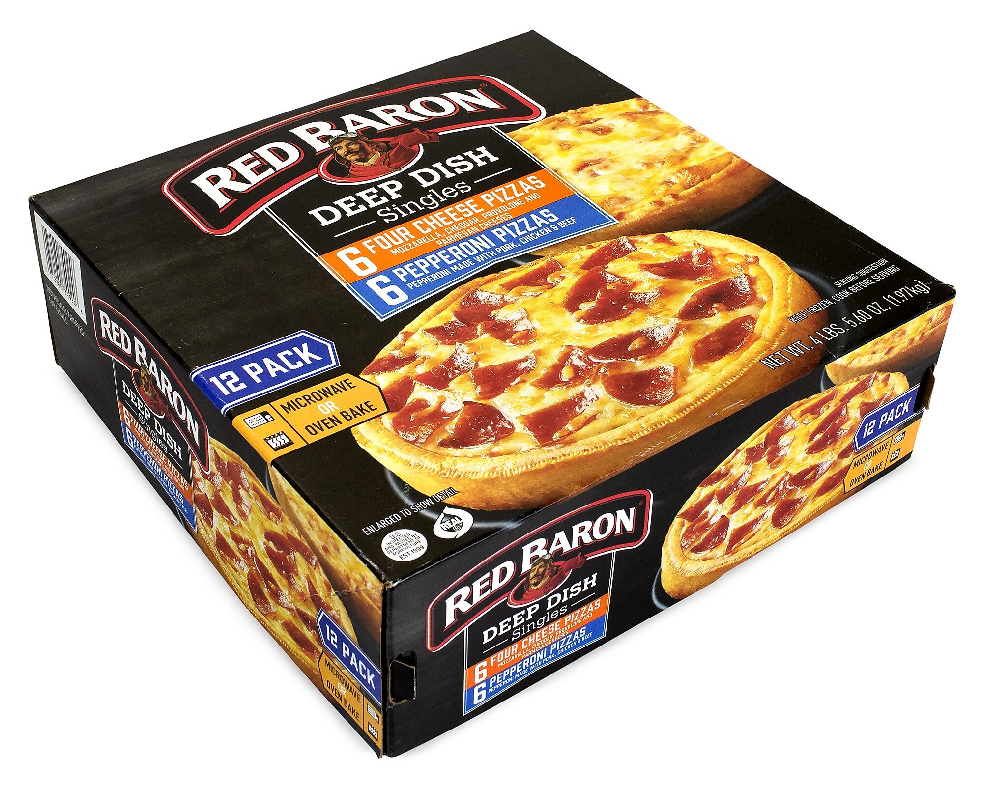 Red Baron Deep Dish Pizza Singles Variety Pack, 12/Pack