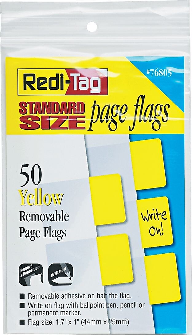 Redi-Tag Easy-To-Read Self-Stick Index Tabs, 1