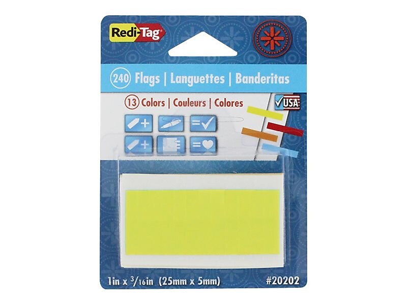 Redi-Tag Flags, Assorted Colors, 1