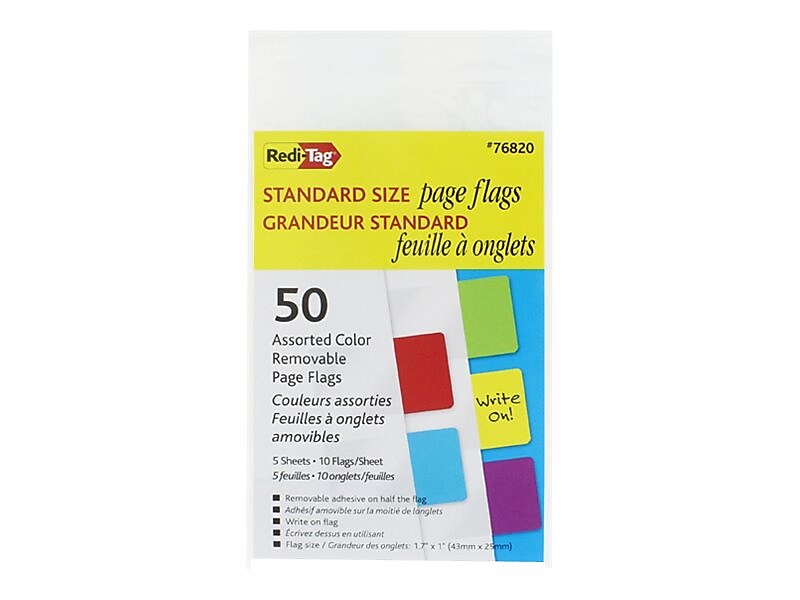 Redi-Tag Page Flags, Assorted Colors, 1
