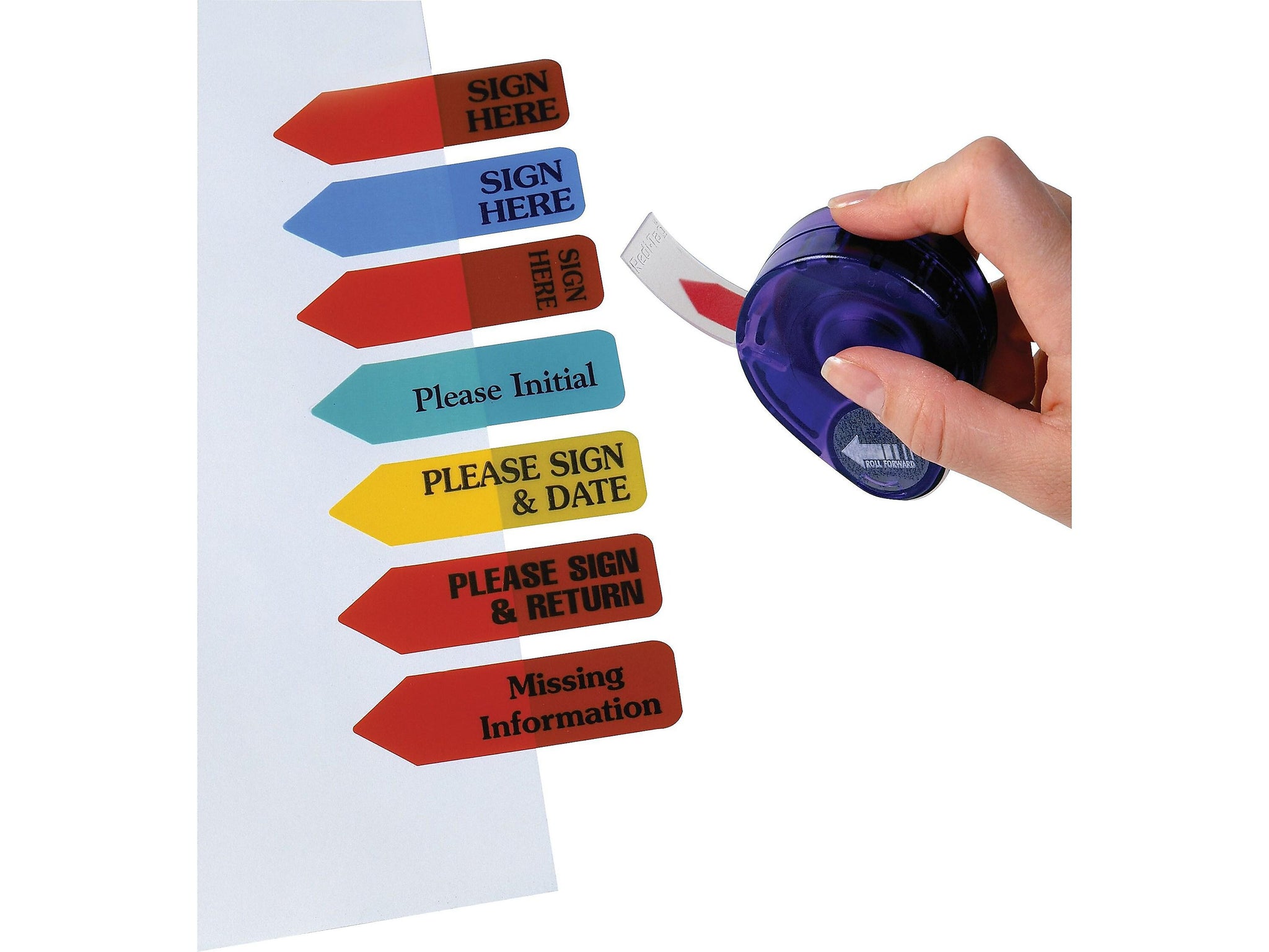 Redi-Tag Page Flags, Red, 1.88