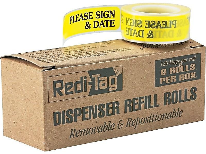 Redi-Tag Page Flags, Yellow, 0.56