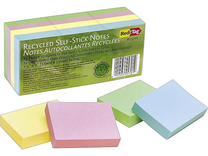 Redi-Tag Recycled Notes, 1 1/2