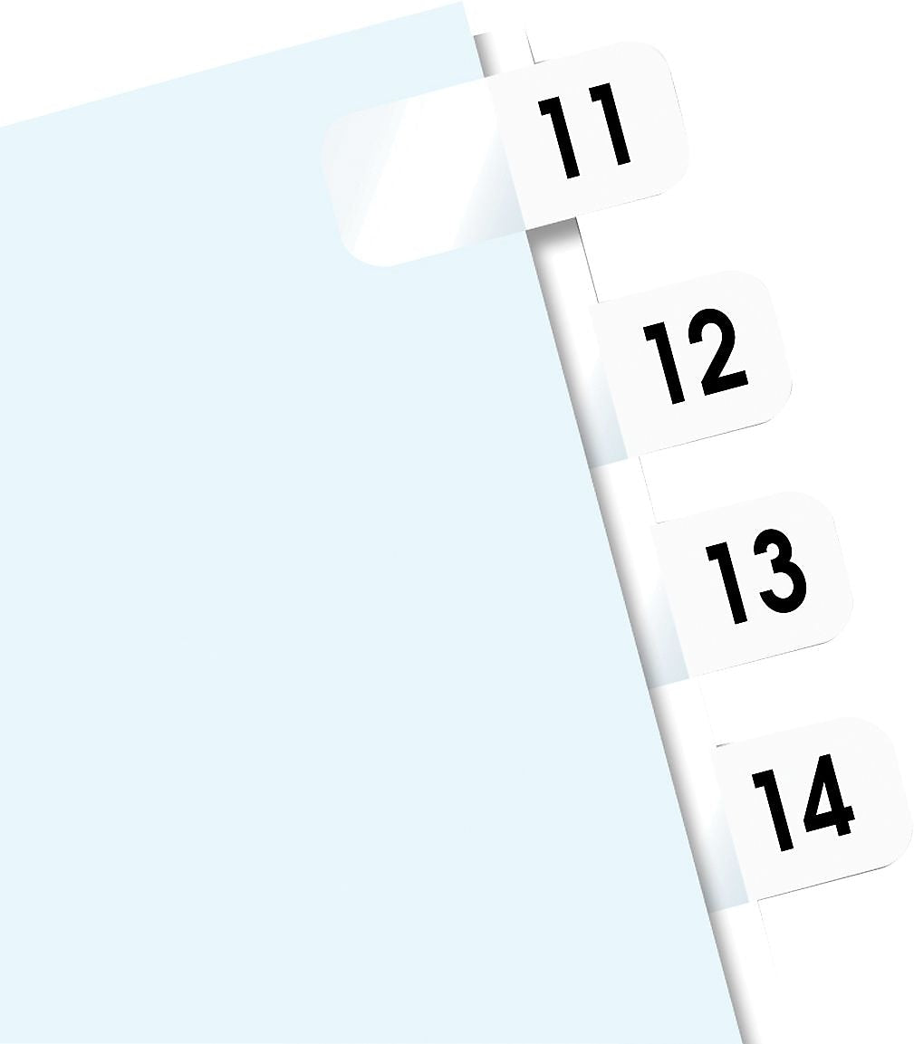 Redi-Tag® Self-Stick Index Tabs, 11-20, White, 7/16