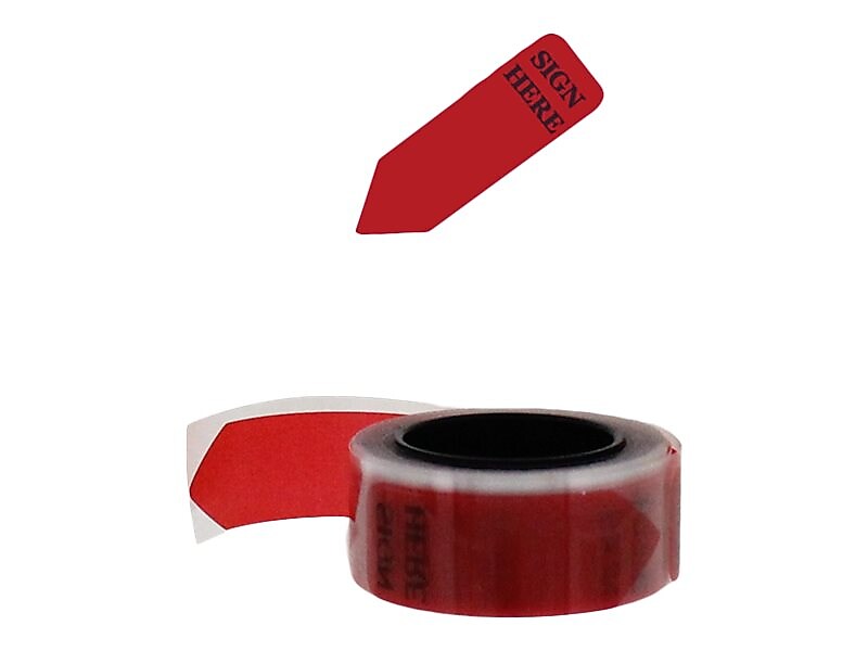 Redi-Tag Sign Here Flags, Red, 1.88