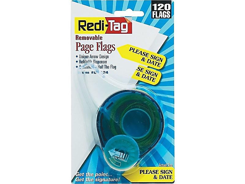 Redi-Tag Sign Here Flags, Yellow, 1.88