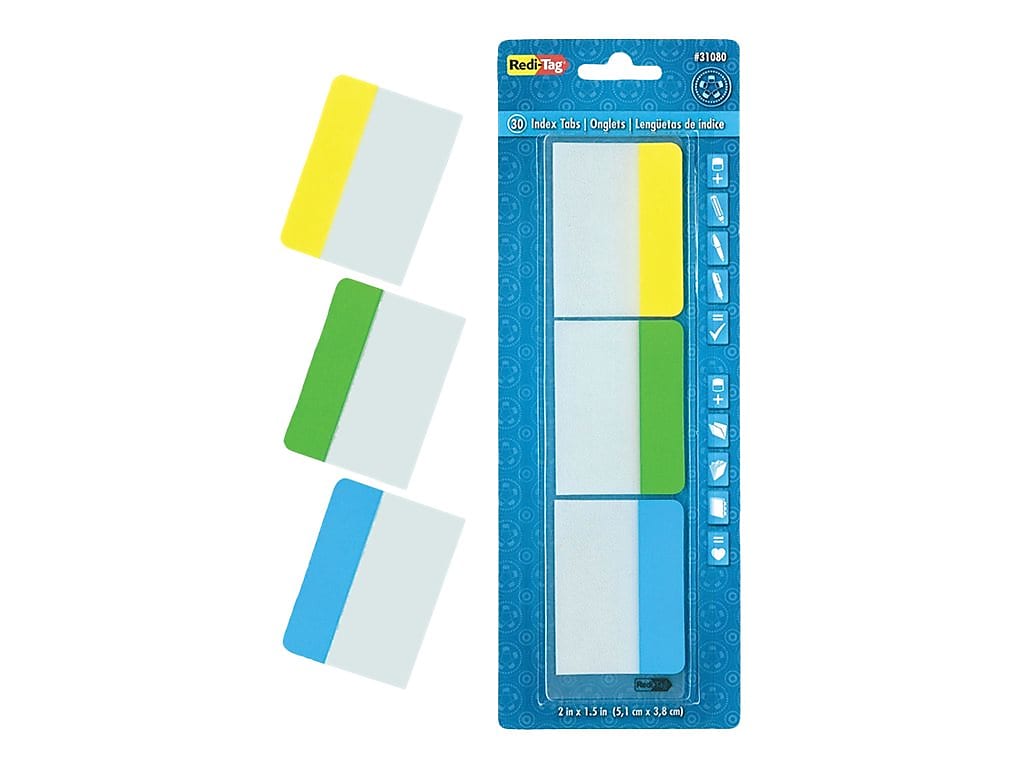 Redi-Tag Tabs, Assorted Colors, 1.5