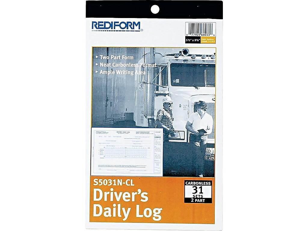 Rediform 2-Part Carbonless Driver's Daily Logs, 9.13