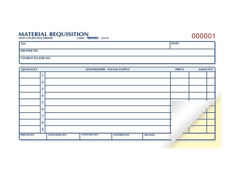 Rediform 2-Part Carbonless Purchase Requisitions, 4.25
